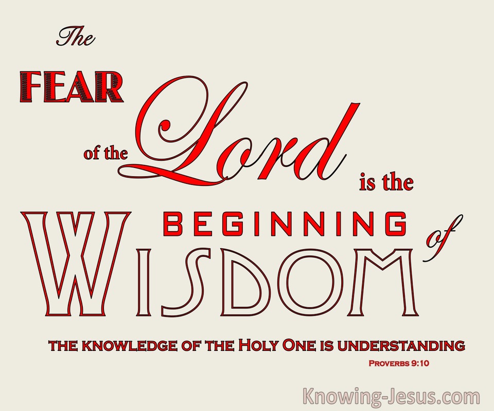 Proverbs 9:10 The Fear Of The Lord Is Wisdom (beige)